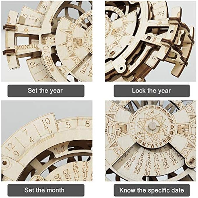 PERPETUAL CALENDAR 3D WOODEN CONSTRUCTION KIT/MECHANICAL MODELS/MODEL MAKING MECHANICAL MODEL MAKING KITS FOR TEENAGERS AND ADULTS - Image 3